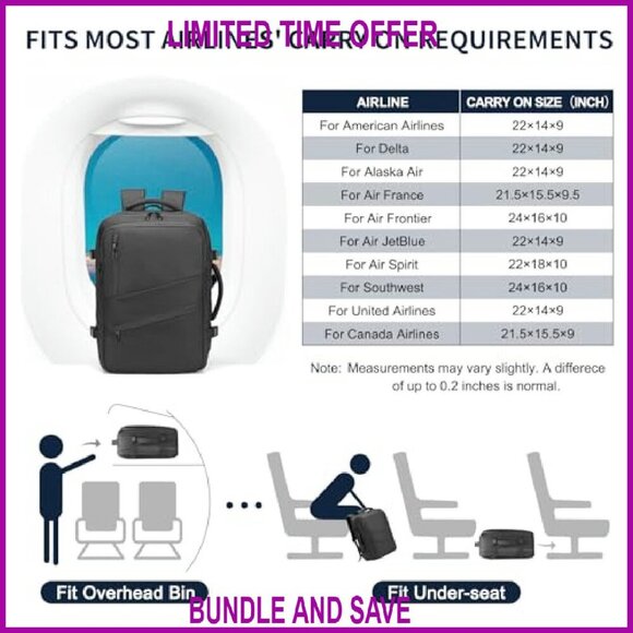 Expandable Carry-On Backpack with USB Port, Flight Approved, 18.9\